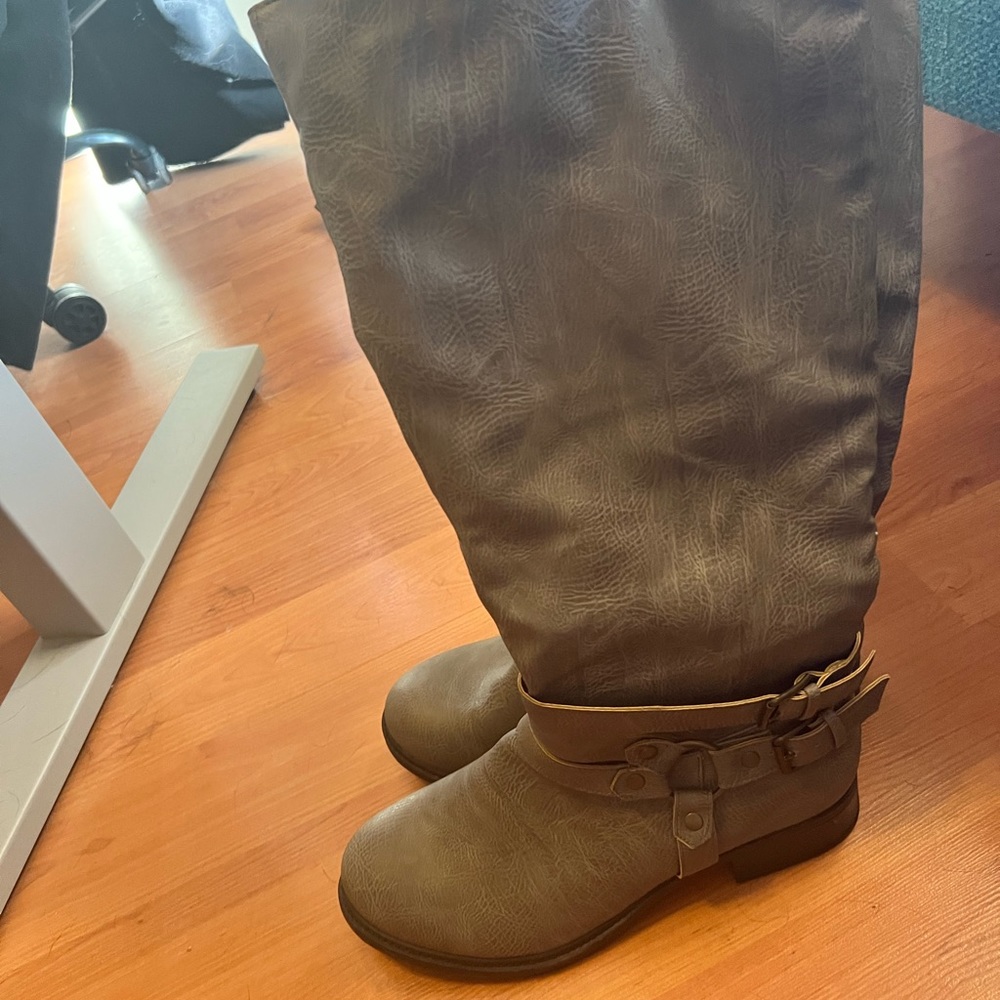 Lane Bryant Taupe Over the Knee Boots